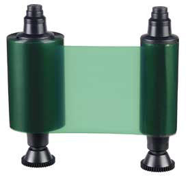 Pebble/Dualys/Quantum R2014 Green Monochrome Ribbon (1000 Cards/Roll)